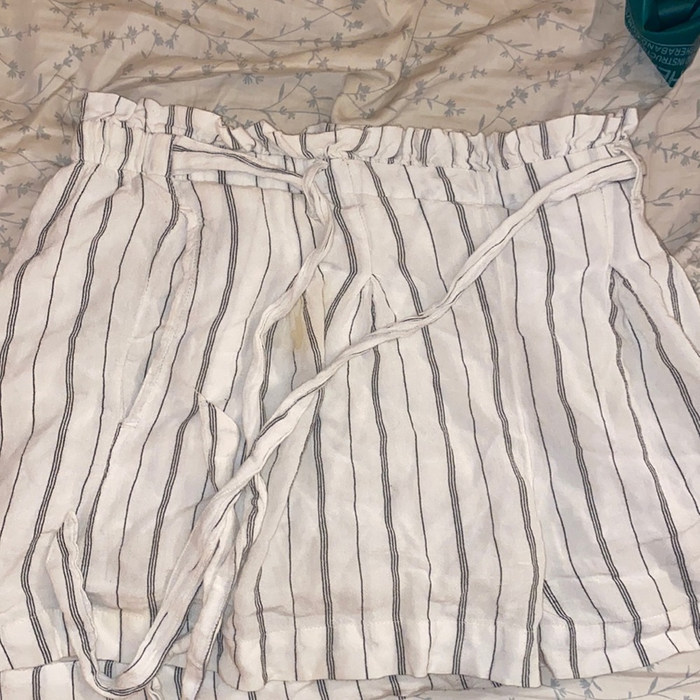 AERIE white tie paper bag shorts